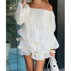 Бял къс гащеризон от разливна материя