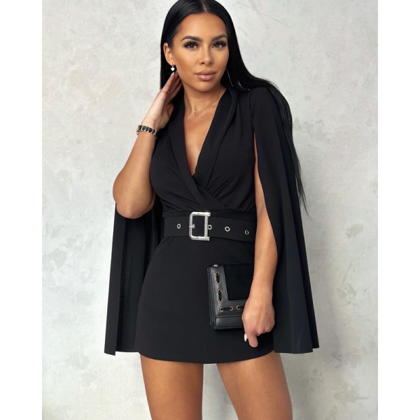 Черен къс гащеризон