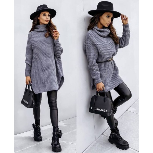 Плетена туника с поло-яка