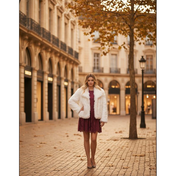 Късо еко палто