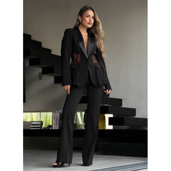 Дамски елегантен костюм с панталон