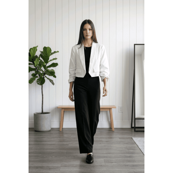 Късо бяло сако