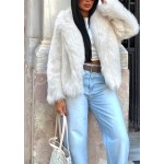 Дамско палто с еко-косъм