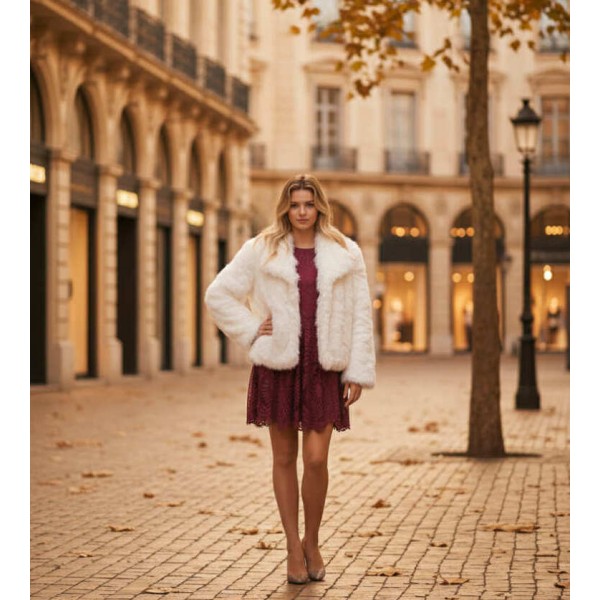 Късо еко палто