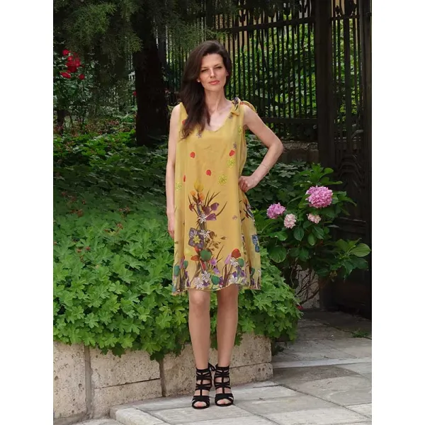 Лятна рокля цвят горчица Лятна рокля цвят горчица