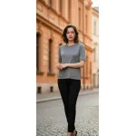 Едноцветна плетена блуза