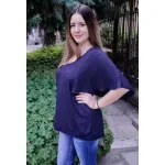 Тъмносиня макси блузка