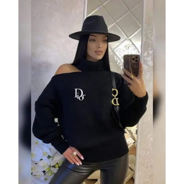 Черен пуловер Dior Черен пуловер Dior