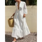 Дълга рокля от английска дантела