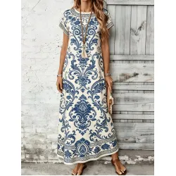 Дълга рокля щампа D&G