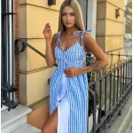 Лятна карирана рокля