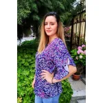 Дамска блуза три четвърти ръкав Дамска блуза три четвърти ръкав