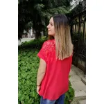 Червена официална блуза макси Червена официална блуза макси