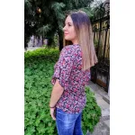 Лятна блузка от трико на цветчета Лятна блузка от трико на цветчета
