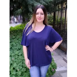 Тъмносиня макси блузка
