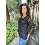 Черна дантелена блуза Мари