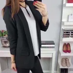Черно дамско сако с хастар Черно дамско сако с хастар
