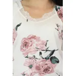 Бяла блуза на цветя