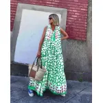 Дълга лятна разкроена рокля Дълга лятна разкроена рокля