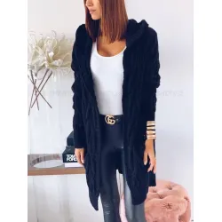 Черна дълга жилетка